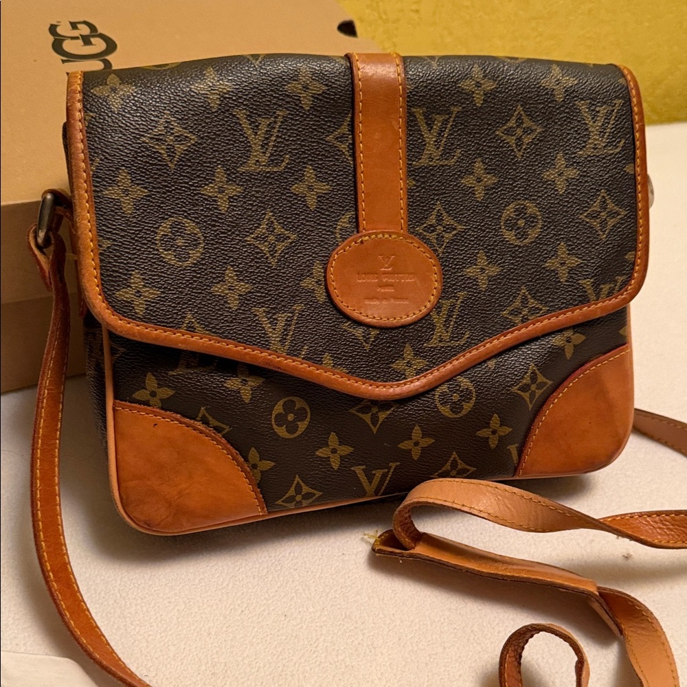 Louis Vuitton Brown and Tan Monogram Crossbody Bag